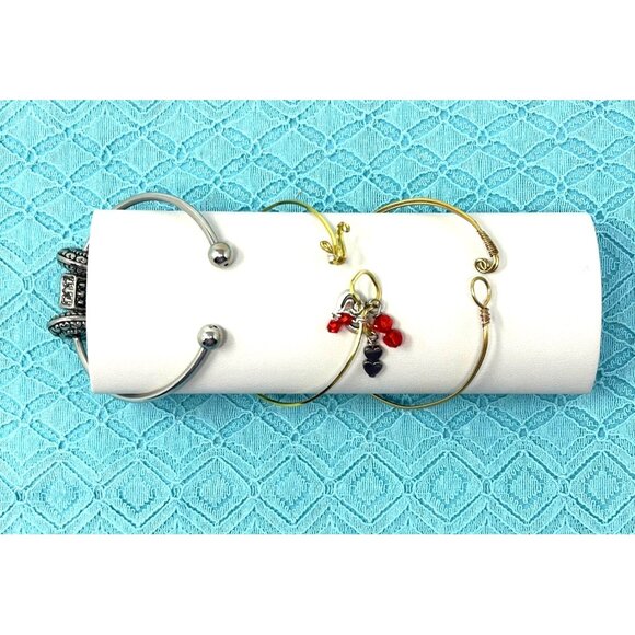 Set Of 3 Handcrafted Mixed Metal and Beaded Bracelets - Picture 2 of 5